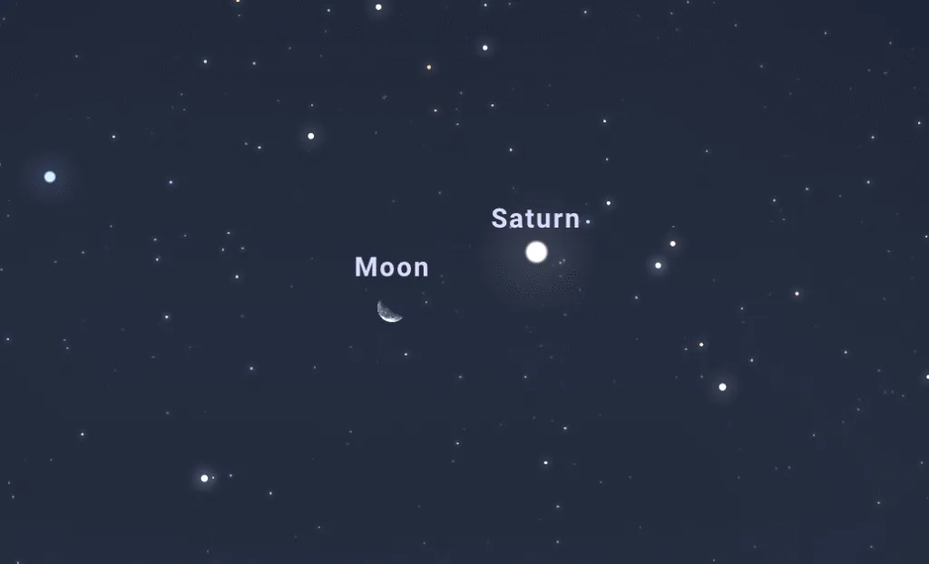 Conjunción de la Luna y Saturno, evento astronómico destacado de junio 2025