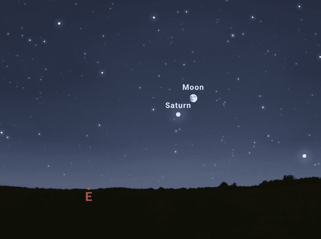Conjunción de la Luna y Saturno, uno de los eventos astronómicos octubre 2025