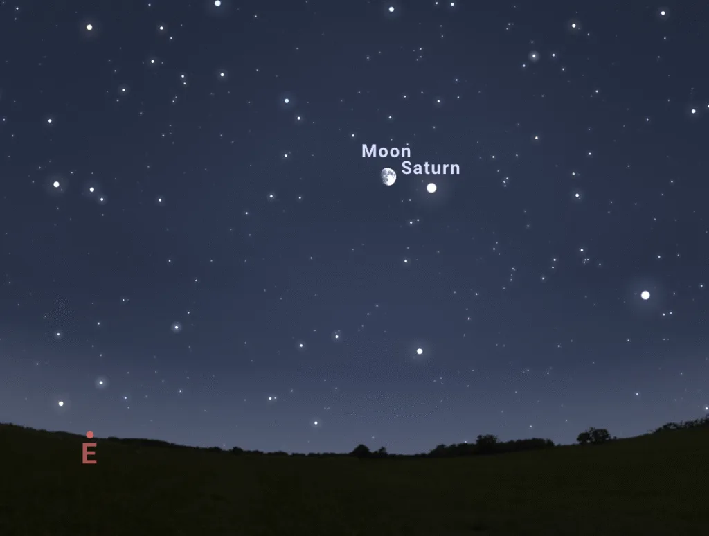 Conjunción de la Luna y Saturno, uno de los Eventos Astronómicos Noviembre 2025