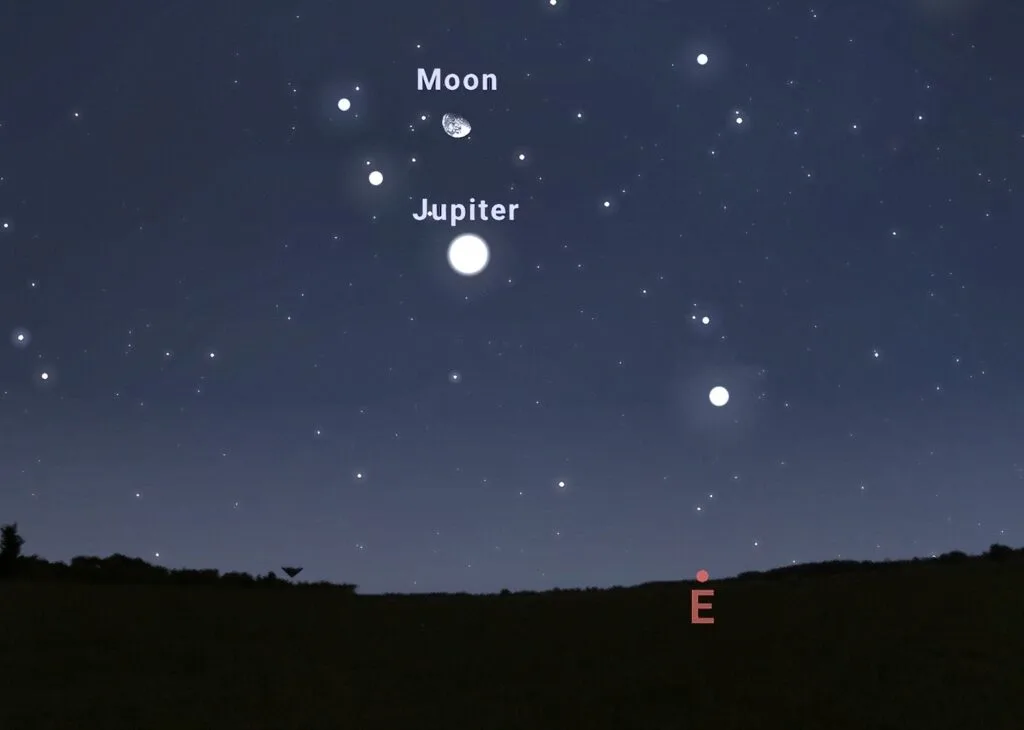 Conjunción de la Luna y Júpiter, uno de los Eventos Astronómicos Noviembre 2025