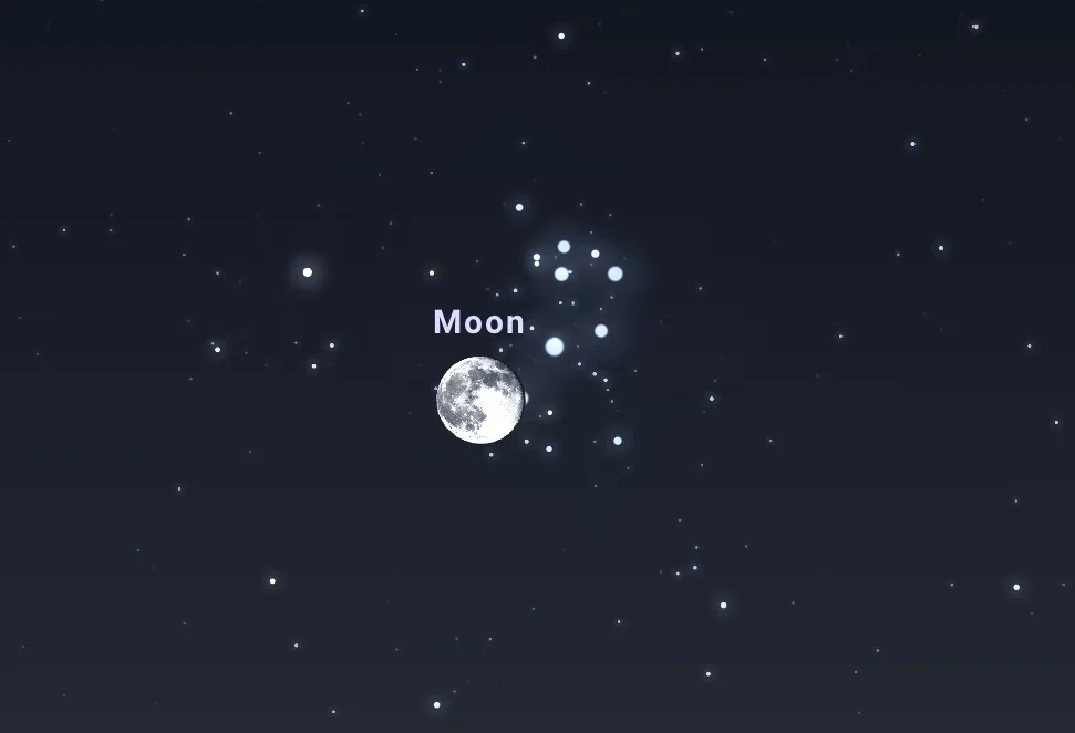 Conjunción de la Luna y las Pléyades, uno de los Eventos Astronómicos Noviembre 2025