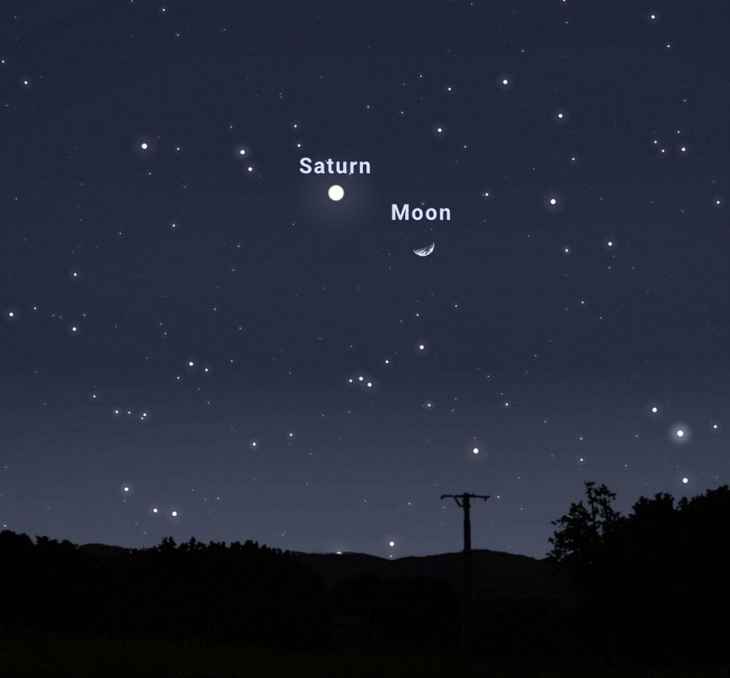 conjunción de la luna y saturno, uno de los eventos astronómicos diciembre 2025