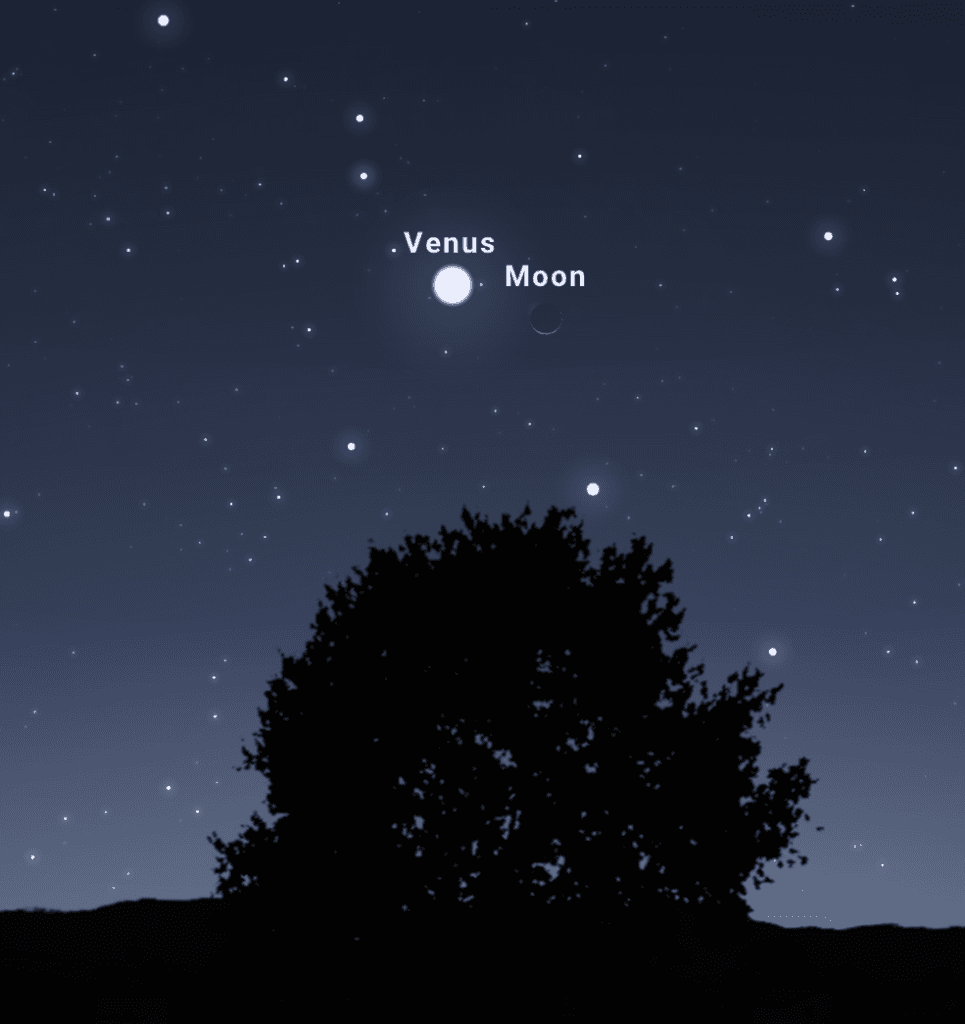 conjunción de la luna y venus, uno de los eventos astronómicos mayo 2026