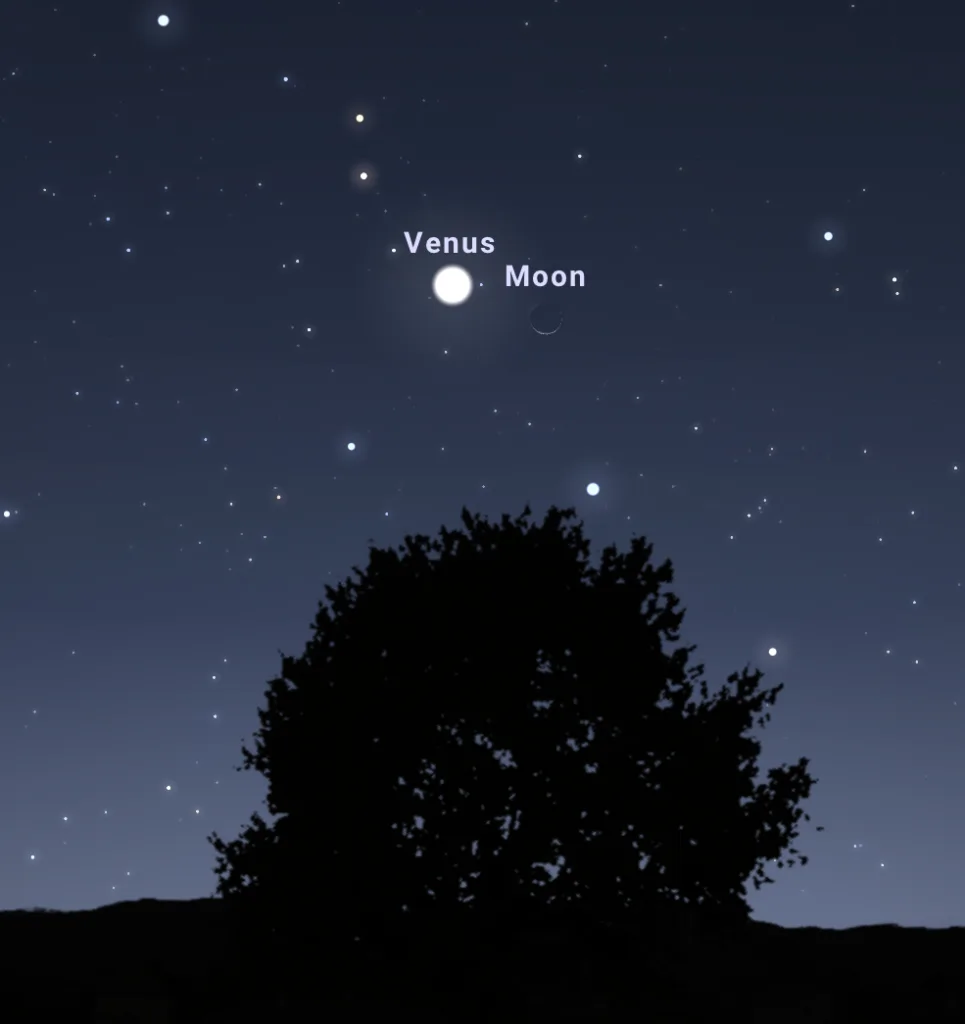 conjunción de la luna y venus, uno de los eventos astronómicos mayo 2026