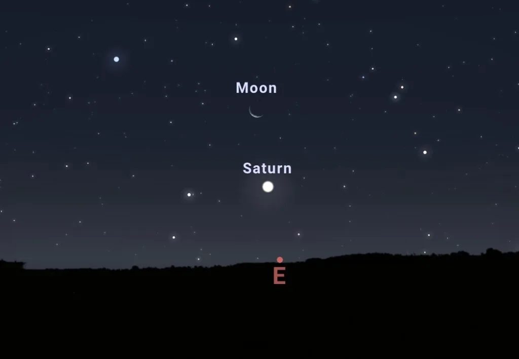 conjunción de la luna y saturno, uno e los eventos astronómicos mayo 2026