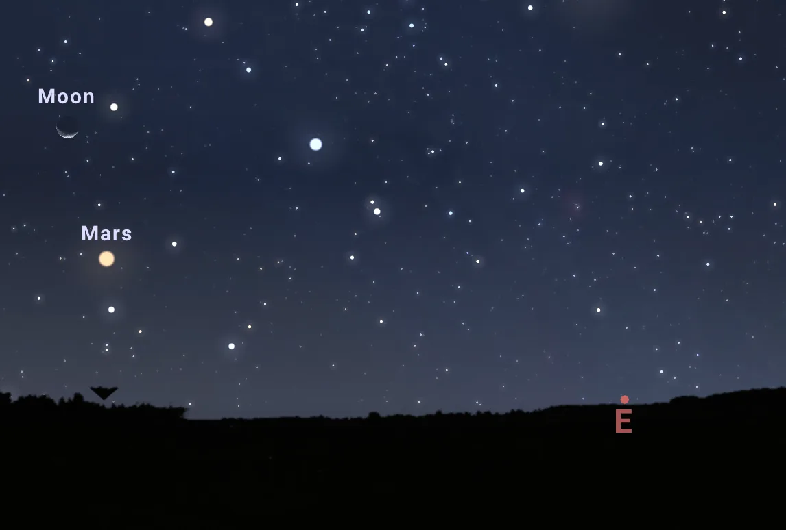 Conjunción de Luna y Marte, uno de los eventos astronómicos septiembre 2026