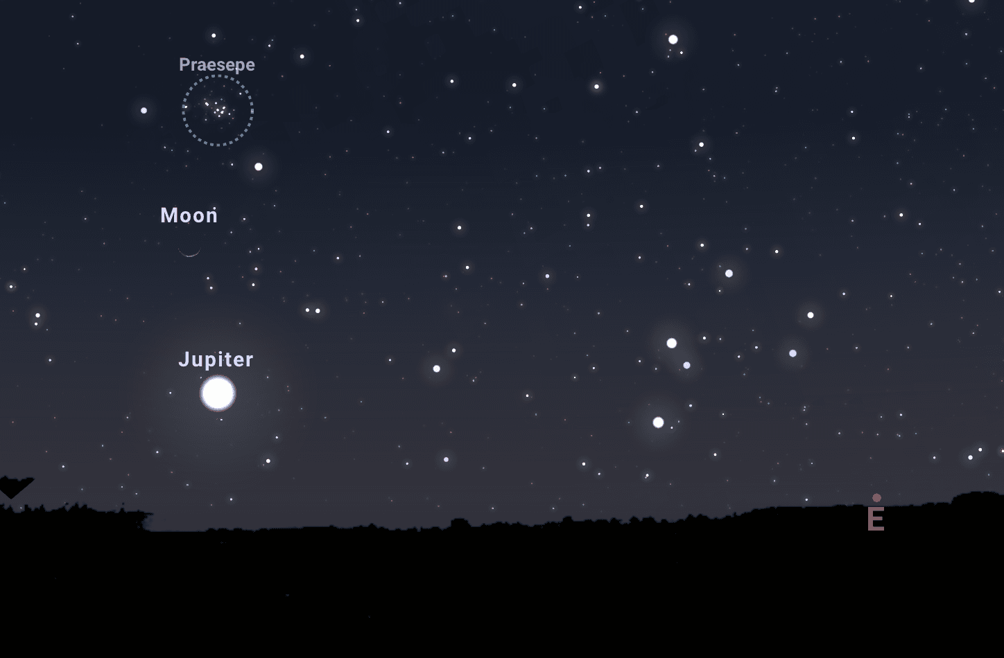 Conjunción de Luna y Júpiter