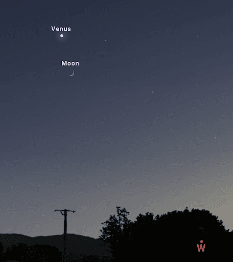 conjunción de la luna y venus, uno de los eventos astronómicos agosto 2026